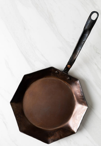 10" Octagon Carbon Steel Skillet (Hand Forged!)