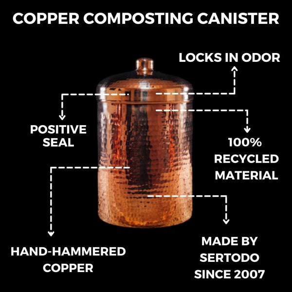 Copper Kitchen Compost Bin (Handmade Canisters!) loading=