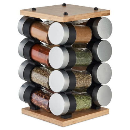 Cole & Mason Blyth Classic Bamboo 16 Jar Carousel (re-fillable)