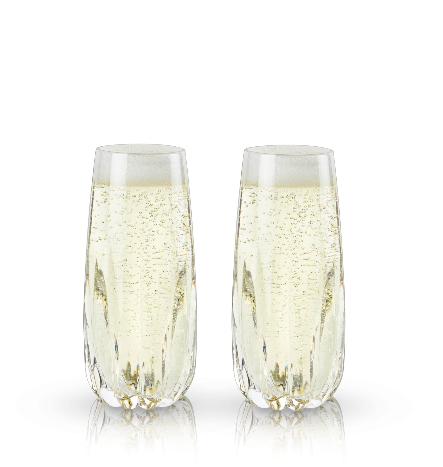 Cactus Crystal Stemless Champagne Flutes Set of 2