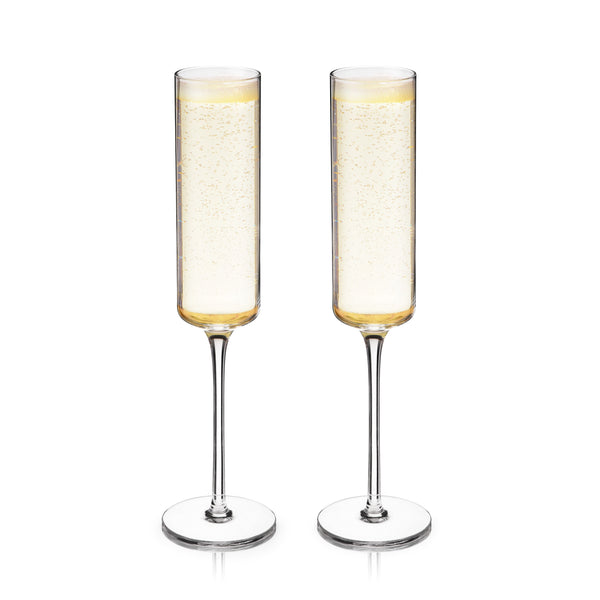 Laurel Crystal Champagne Flutes Set of 2